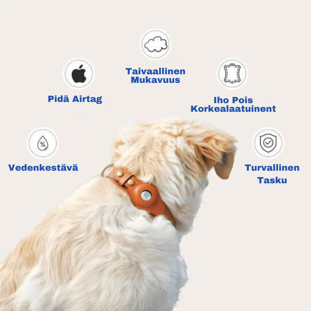 Hundsome™ Nahkainen Airtag Kauluri